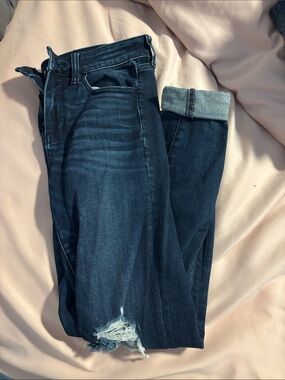 American Eagle Outfitters Dark Indigo Distressed Skinny Jeans